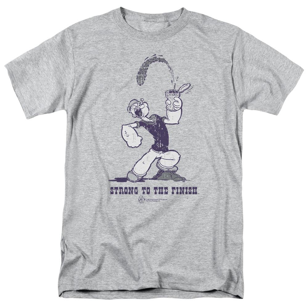 Popeye Strong To The Finish Mens T Shirt Athletic Heather