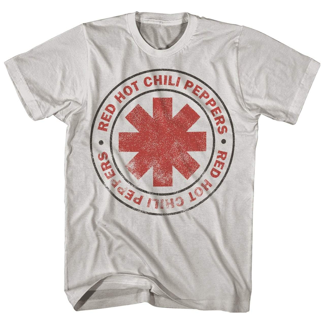 Red Hot Chili Peppers Distressed Logo Mens T Shirt White