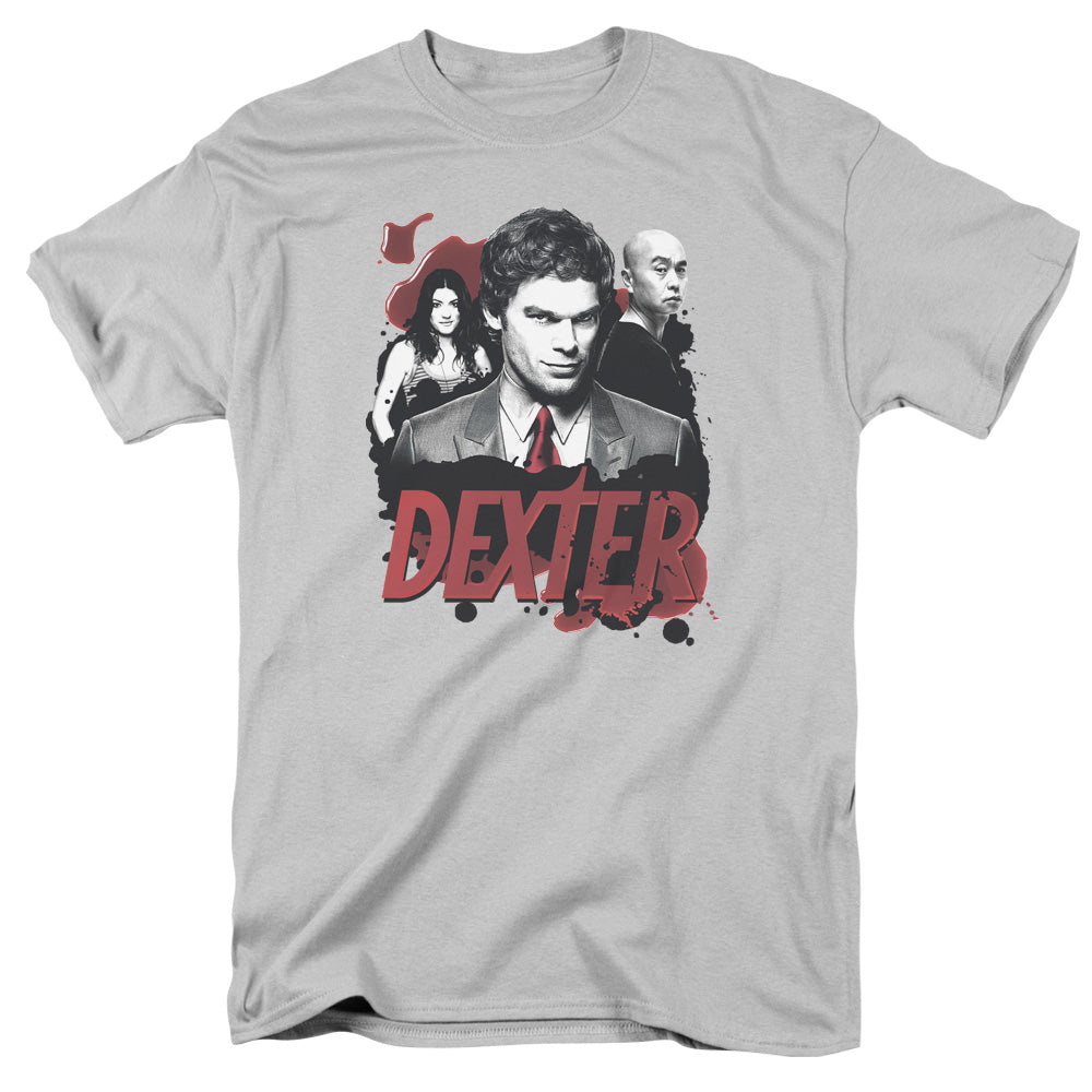 Dexter Bloody Trio Mens T Shirt Silver