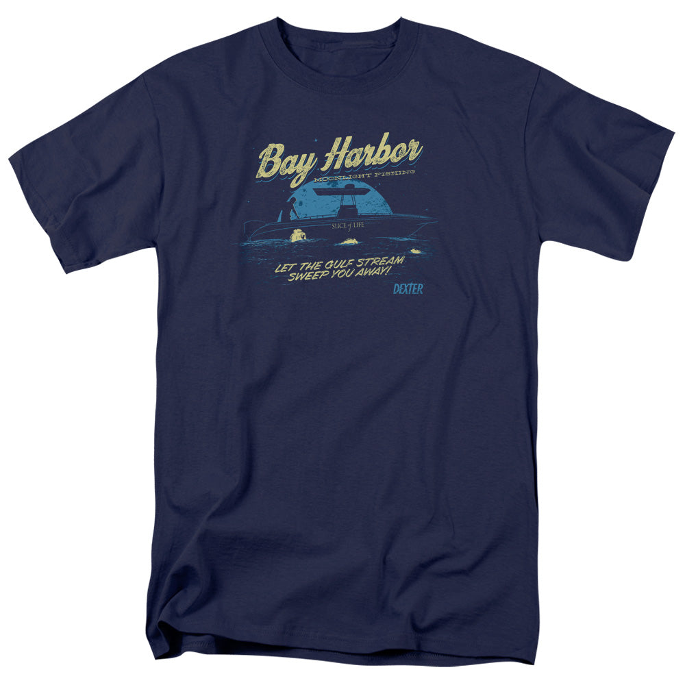 Dexter Moonlight Fishing Mens T Shirt Navy