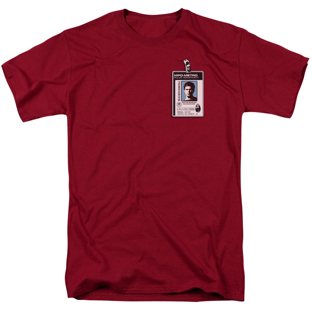 Dexter Badge Mens T Shirt Cardinal