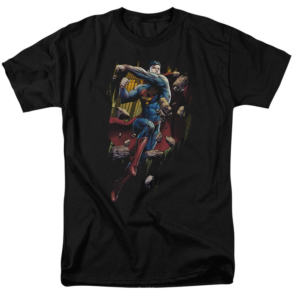 Superman Flying Determination Mens T Shirt Black