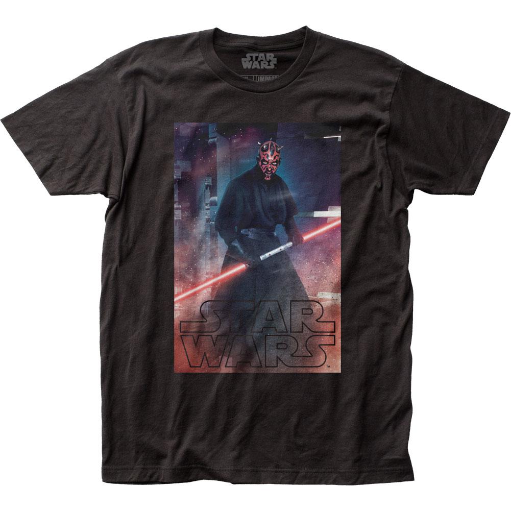 Star Wars Darth Maul with Logo Mens T Shirt Black
