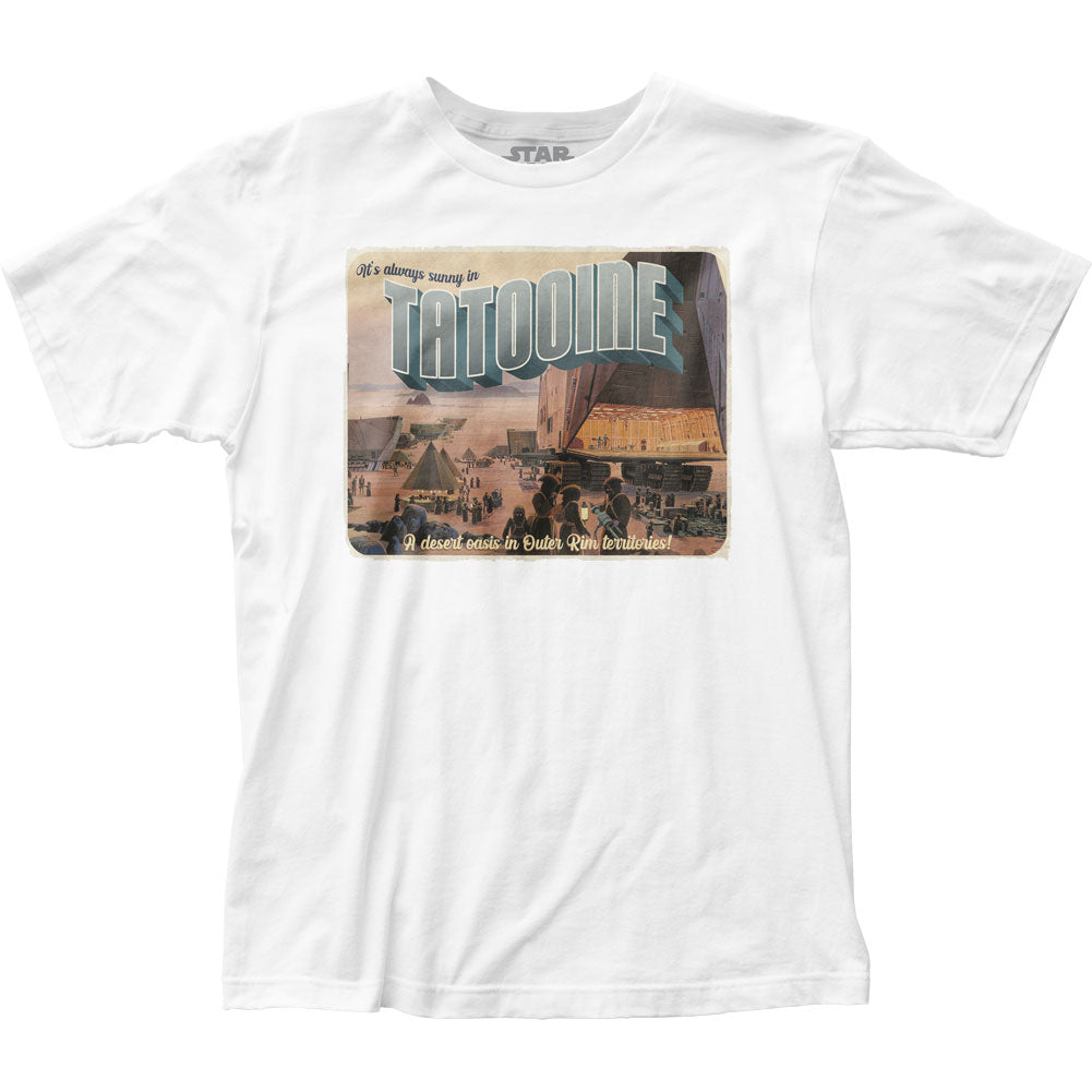 Star Wars Tatooine Postcard Mens T Shirt White