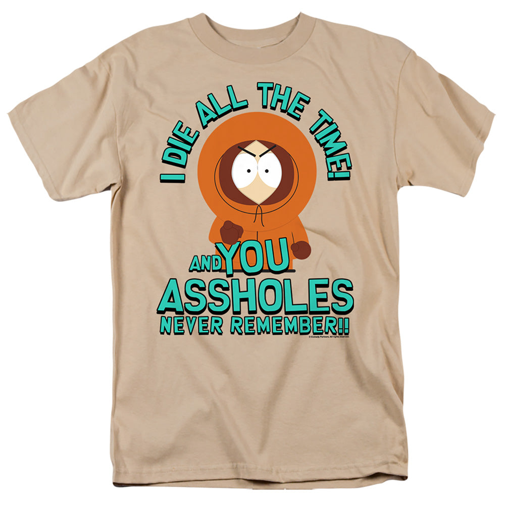 South Park You Assholes Never Mens T Shirt Sand