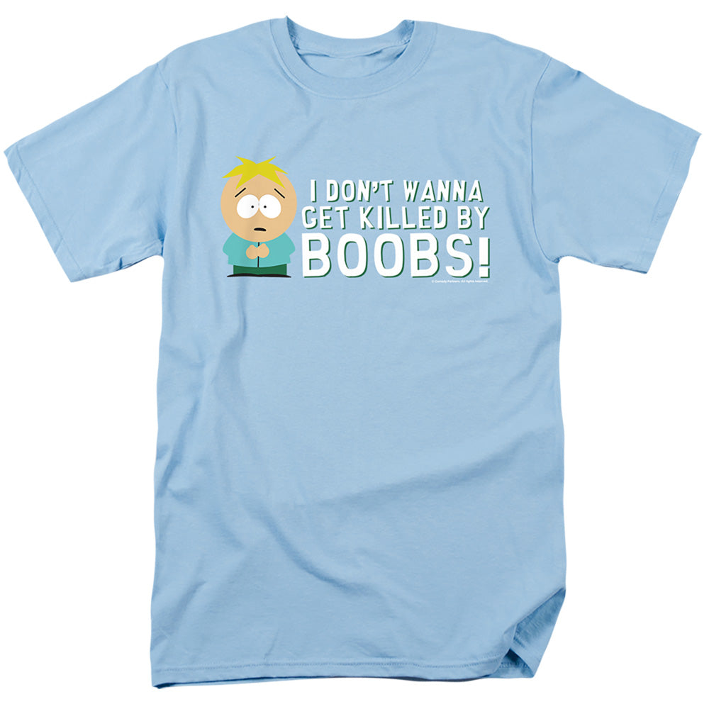 South Park Killed By Boobs Mens T Shirt Light Blue