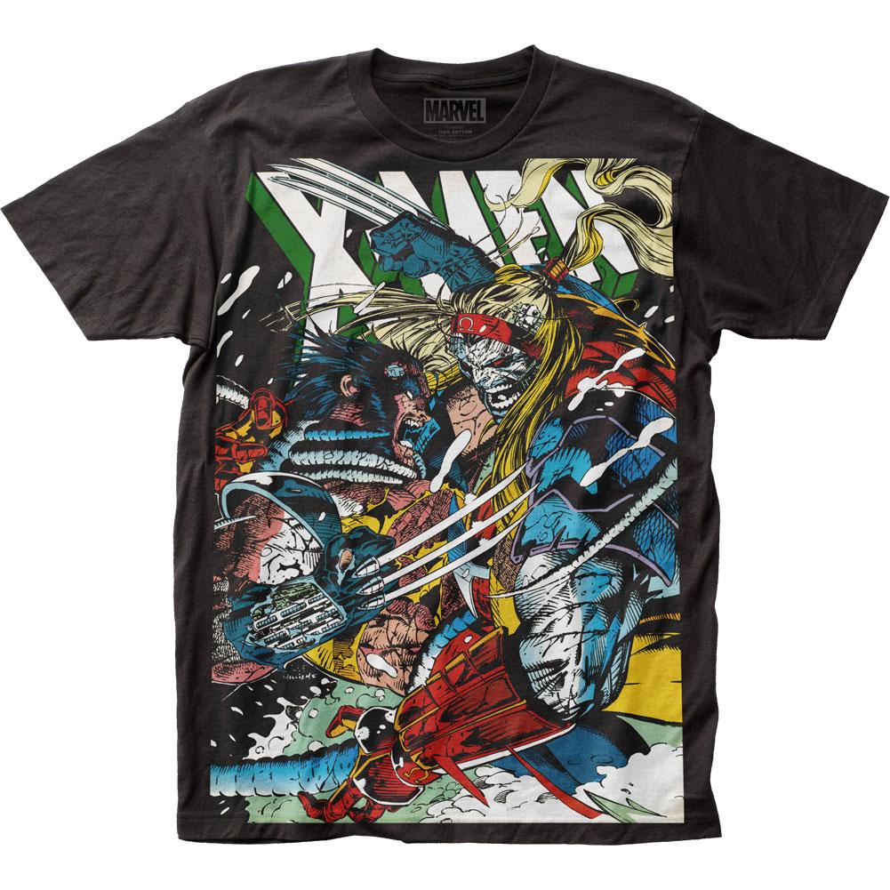 X-Men Wolverine vs Omega Mens T Shirt Black