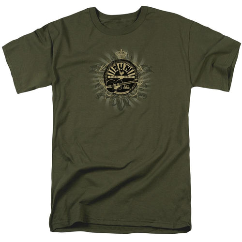 Sun Records Rock Heraldry Mens T Shirt Military Green