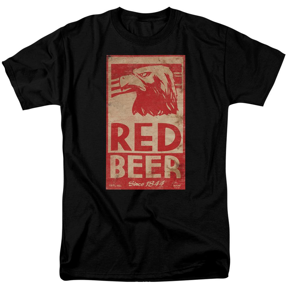 Archer Red Beer Label Mens T Shirt Black