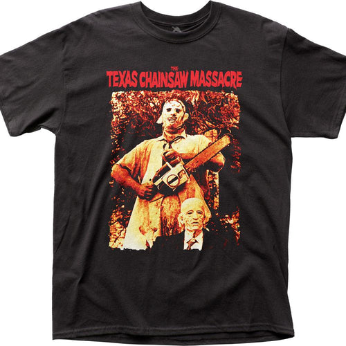 Texas Chainsaw Massacre Leatherface & Grandpa Mens T Shirt Black