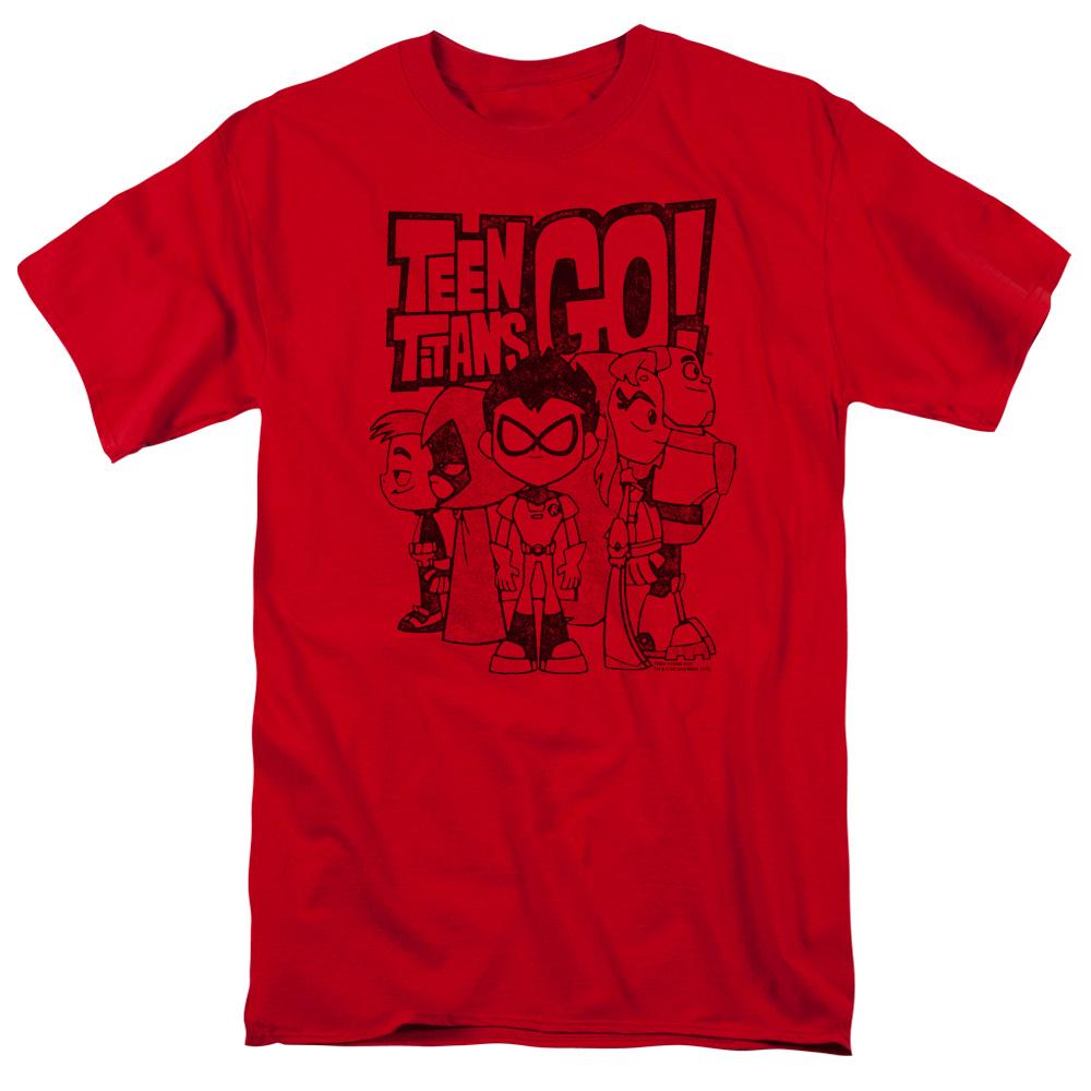 Teen Titans Go Team Up Mens T Shirt Red