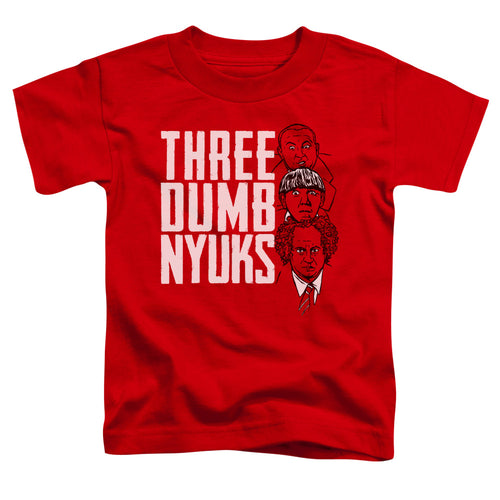 Three Stooges Three Dumb Nyuks Toddler Kids Youth T Shirt Red