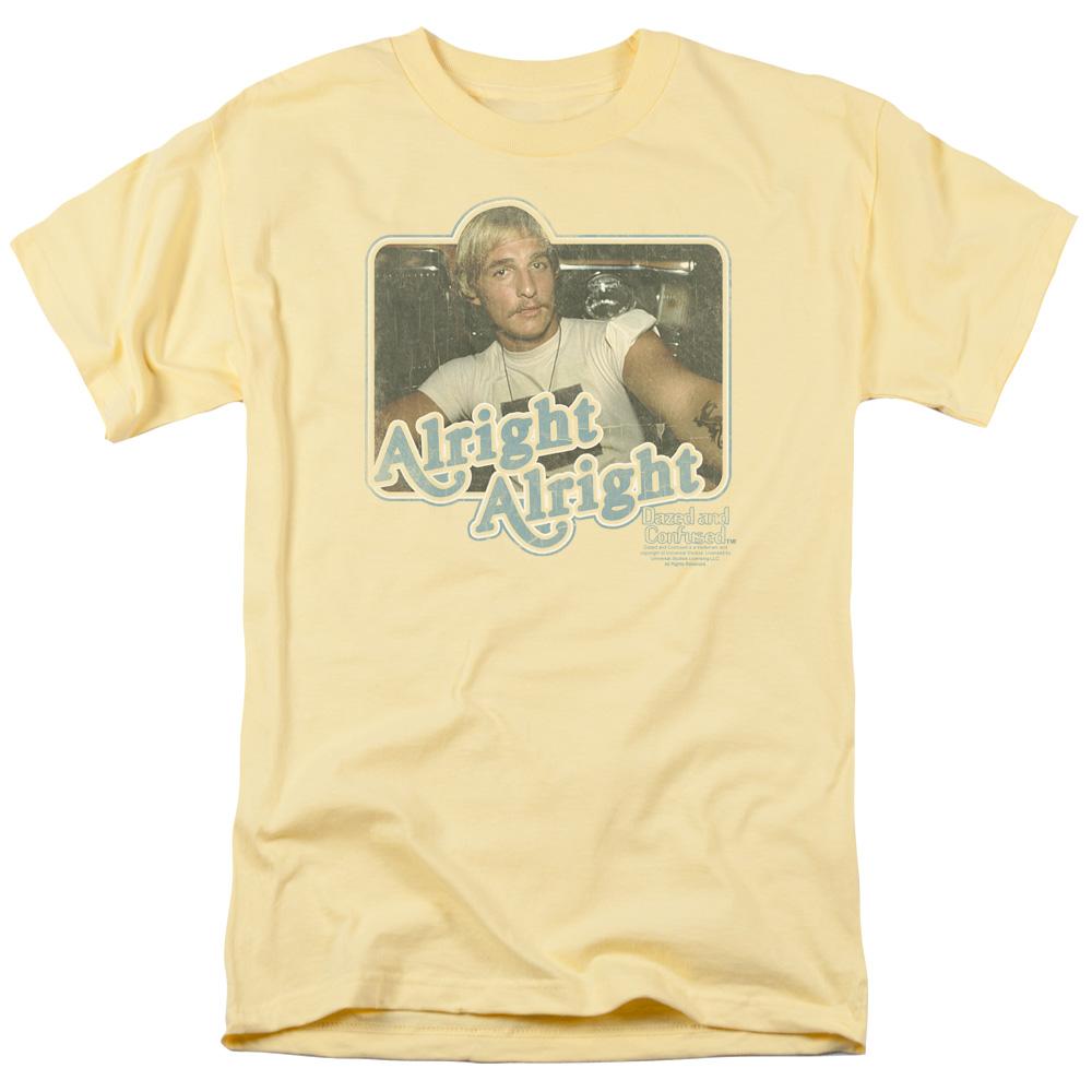 Dazed and Confused Alright Alright Mens T Shirt Yellow