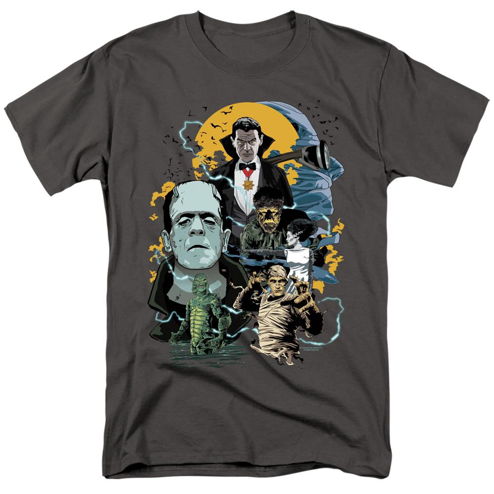 Universal Monsters Monster Mash Mens T Shirt Charcoal