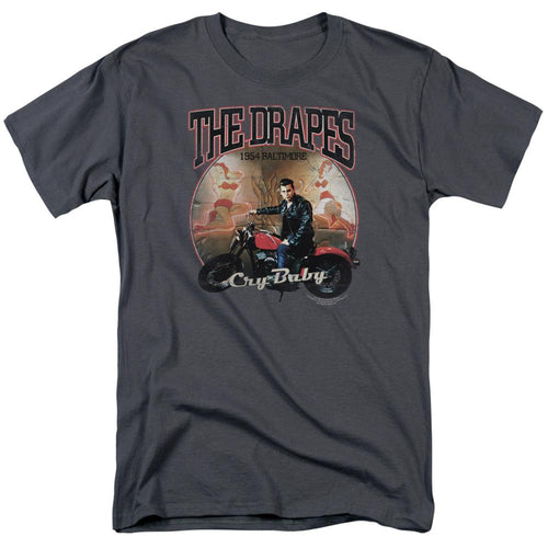 Cry Baby Drapes Mens T Shirt Charcoal