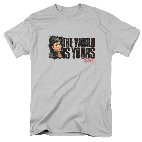 Scarface The World Is Yours Mens T Shirt Silver