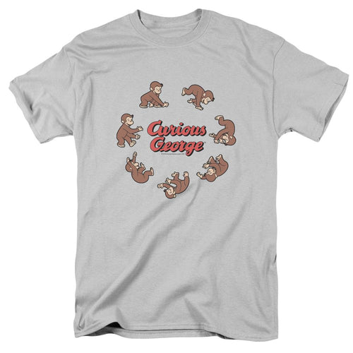 Curious George Rolling Fun Der Mens T Shirt Silver