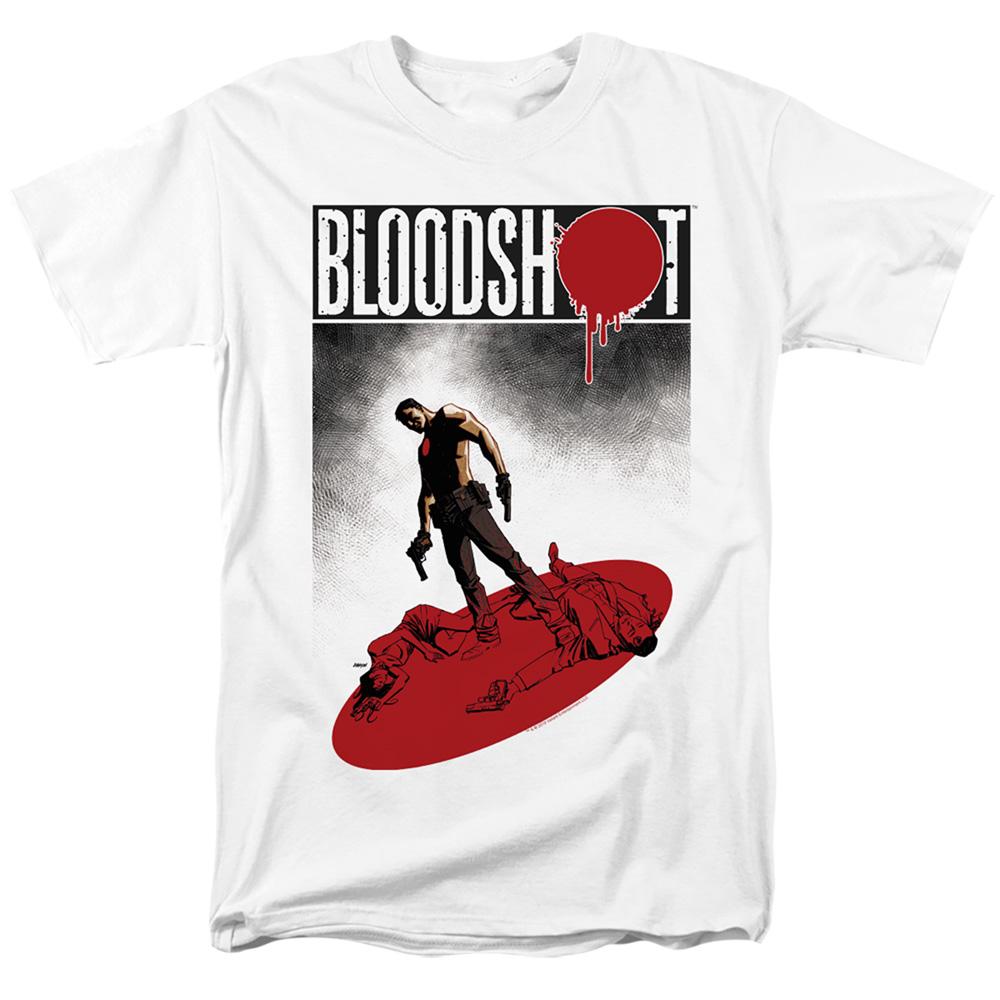 Bloodshot Gun Down Mens T Shirt White