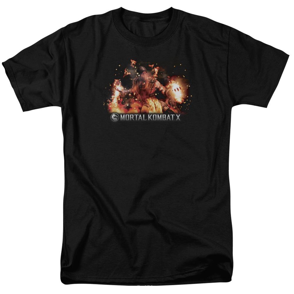 Mortal Kombat X Scorpio Flames Mens T Shirt Black