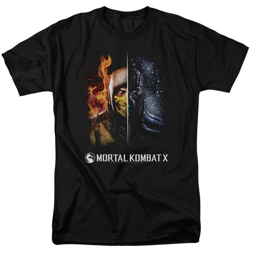 Mortal Kombat Fire And Ice Mens T Shirt Black