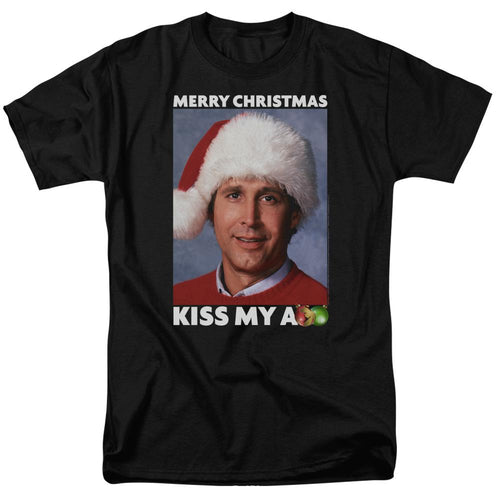 Christmas Vacation Merry Kiss Mens T Shirt Black