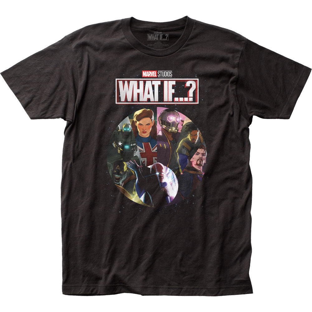 What If…? What If Circle Collage Mens T Shirt Black