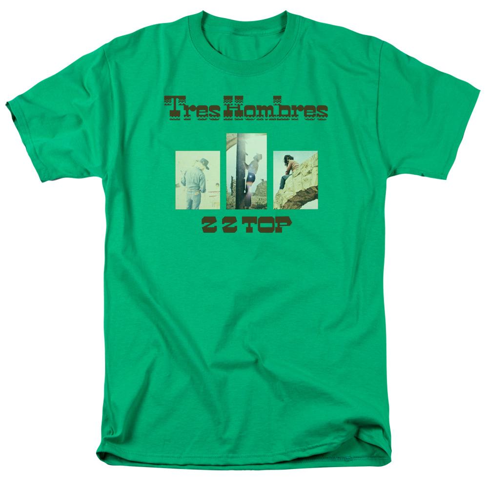 ZZ Top Tres Hombres Mens T Shirt Kelly Green