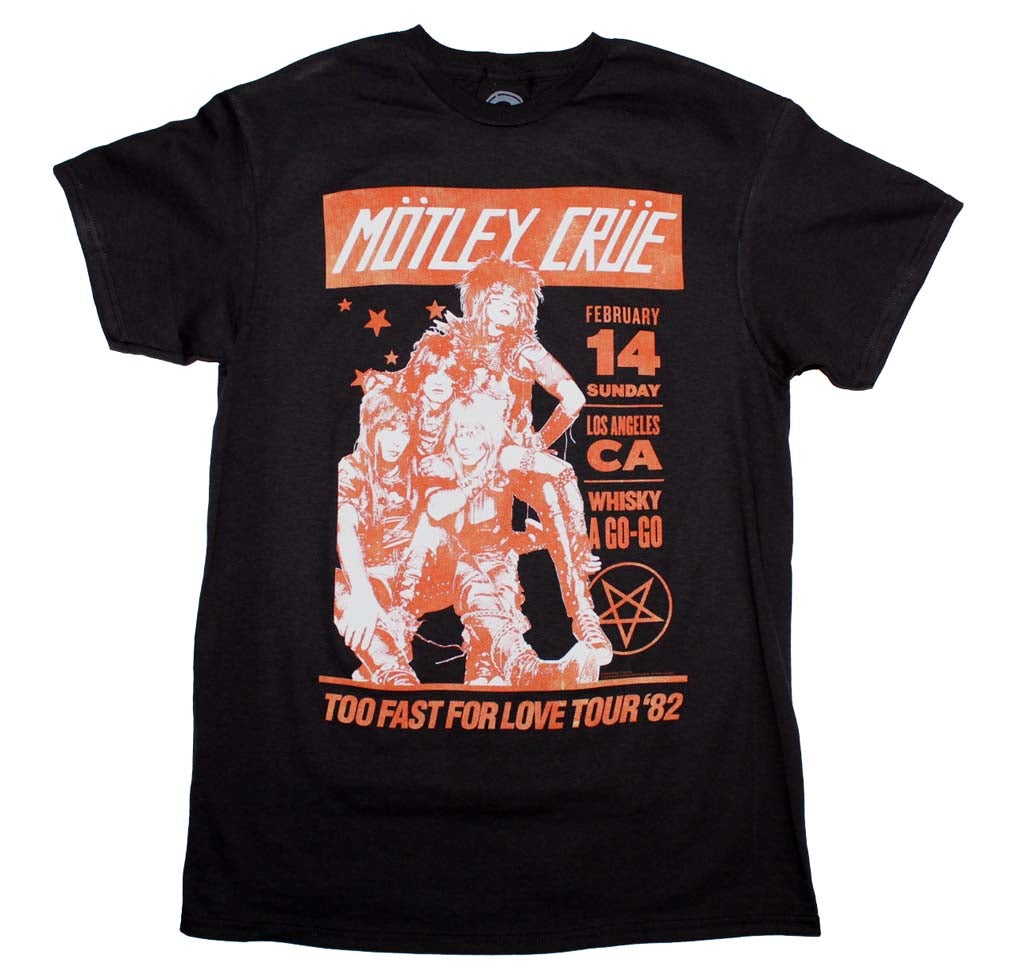 Motley Crue Vintage-Inspired Whiskey A Go Go Mens T Shirt