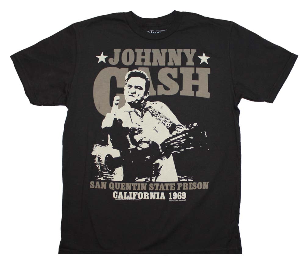 Johnny Cash San Quentin Stars Mens T Shirt